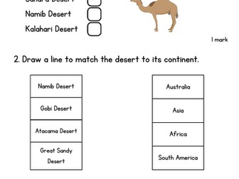 KS2 Deserts End of Unit Quiz/Review/Test