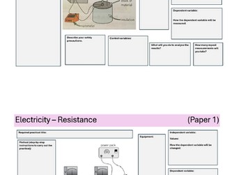 AQA Required Practical METHODS - Physics GCSE (Trilogy & Triple) Flashcard templates