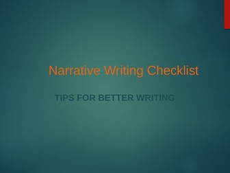 Ultimate Narrative Writing Checklist
