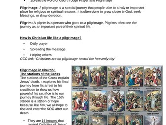 AQA GCSE Religious studies Spec B: Catholic Christianity-Pilgrimage and the Stations of the cross