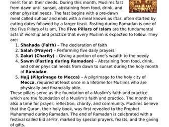 Comprehension Exercise - Ramadan