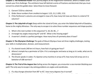 Year 5 Ancient Greece Maths Challenge