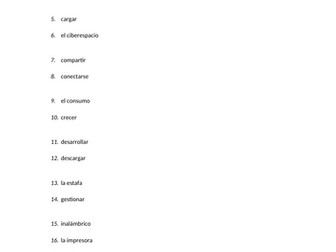 Vocabulary tests for Year 12. Topics 1-3