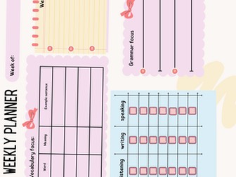 Weekly planner learning goals