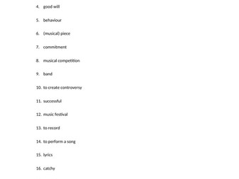 Vocabulary Tests for Y12. Topics 4-6