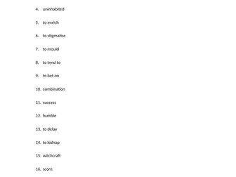 Vocabulary Tests for Y13. Topics 1-3