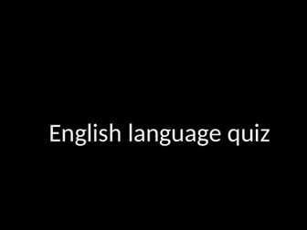 English Language Quiz
