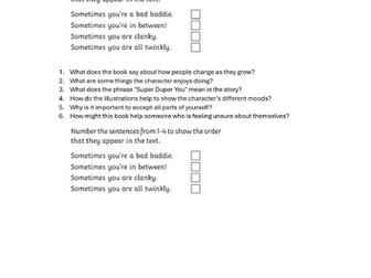 Super Duper You reading comprehension