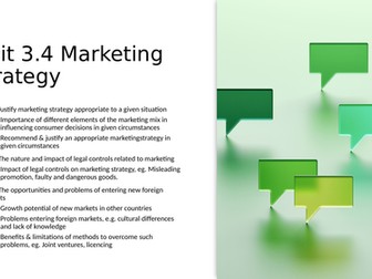 Unit 3.4 Marketing Strategy (IGCSE Business Studies)