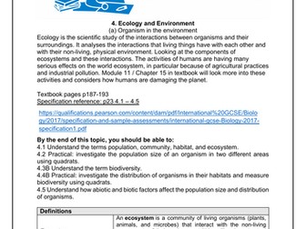 Ecology + Cycles booklet + test