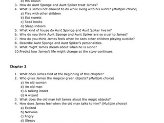 Reading Comprehension - James and the Giant Peach (Every Chapter)