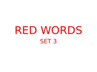 Red words set 3 Year 1