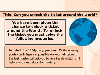 World and Lives escape room/ ticket around the world