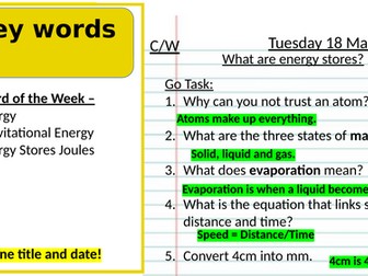 Full energy KS3 unit