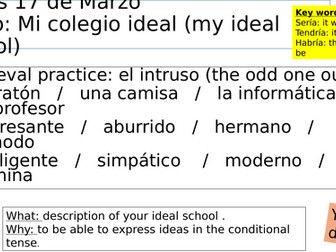KS3 Mi colegio ideal (My ideal school)