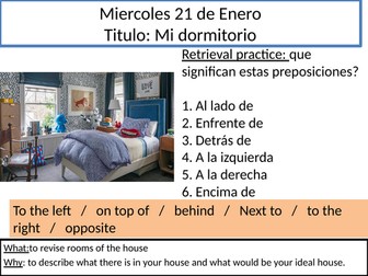 KS4 Spanish Mi dormitorio