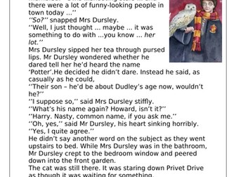 Harry Potter explore inverted commas