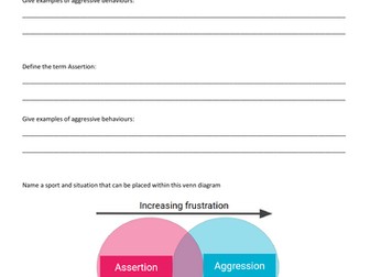 AQA A Level Physical Education - Sports Psychology - Aggression worksheet