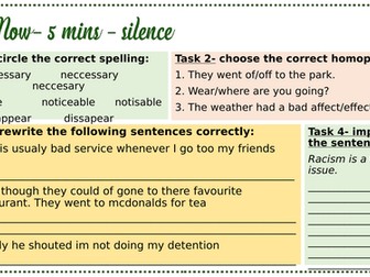 Spelling, Punctuation and Grammar Worksheets