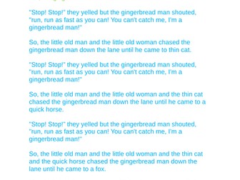 The Gingerbread Man shortened text