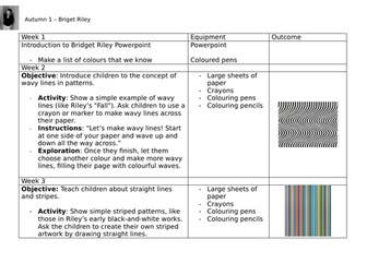 Bridget Riley Planning 6 - weeks
