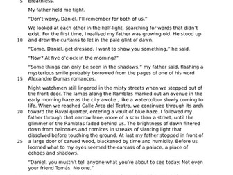 AQA English Language NEW STYLE PAPER 1 - Shadow of the Wind