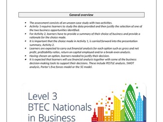 Unit 7: Business decision making - Activity 1 - Writing frame