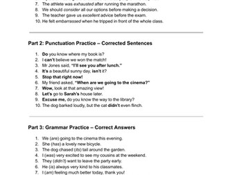 Spelling, Grammar, Punctuation