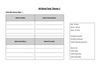 40 word writing task