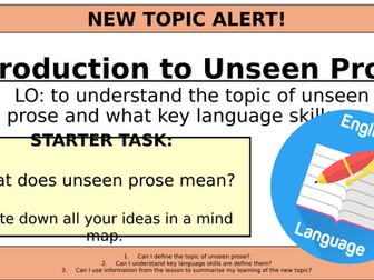 Unseen Prose/ Intro to Language P1