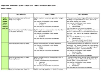 Anglo Saxon Norman example question