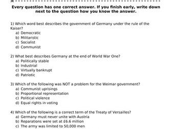 Democracy and Dictatorship Mastery Quiz