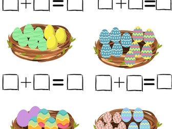 Easter egg basket number sentences