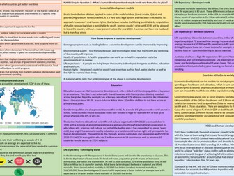 Health, Human Rights and Intervention Knowledge Organiser A-Level Geography