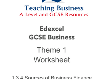 1.3.4 Sources of Business Finance Worksheet