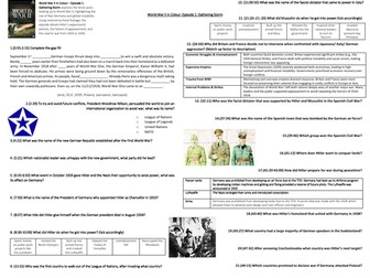 World War II in Colour- Question and Answer Worksheets
