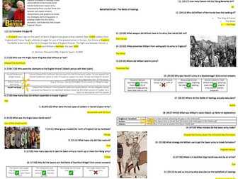 Battlefield Britain Documentary Worksheet: The Battle of Hastings