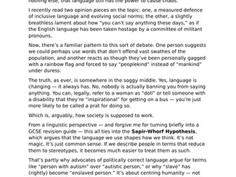 June 2018 - PC Language model articles - AQA A-Level English Language