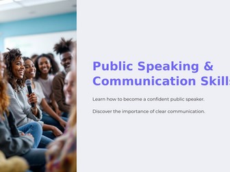 Assembly/Presentation - Public Speaking and Communication Skills