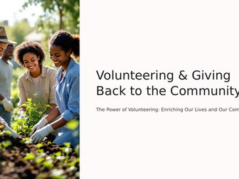 Assembly/Presentation - Volunteering and Giving Back to the Community
