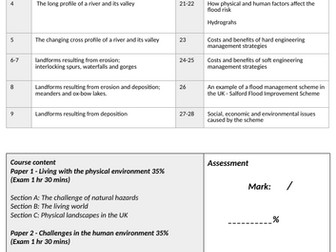 AQA GCSE 9-1 Geography - Section C: River landscapes in the UK work booklet