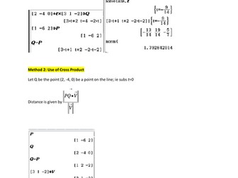 Find the shortest distance from a point to a line using various methods