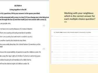 Edexcel GCSE Citizenship Theme A recap and Comparison question practice