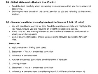 Aqa English Language Paper 2 guide sheet