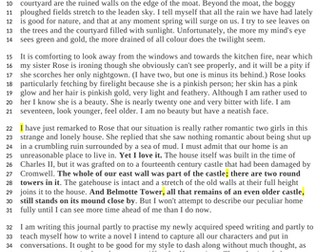 I capture the castle, English Language Paper 1 practice