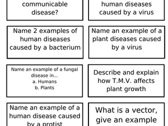 B3 Revision flash cards AQA GCSE Biology/Combined science (Trilogy)