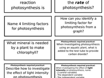 B4 Revision flash cards AQA GCSE Biology/Combined science (trilogy)