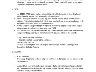 French A Level AQA speaking notes