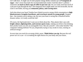 CCEA GCSE English Language Unit 1 Task 2 Examples