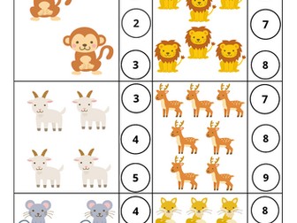 How Many Animals? – Color the Right Number